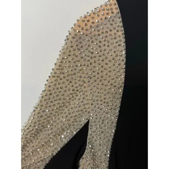 Xscape Black and Gold Long Sleeve Dress - Picture 12 of 13